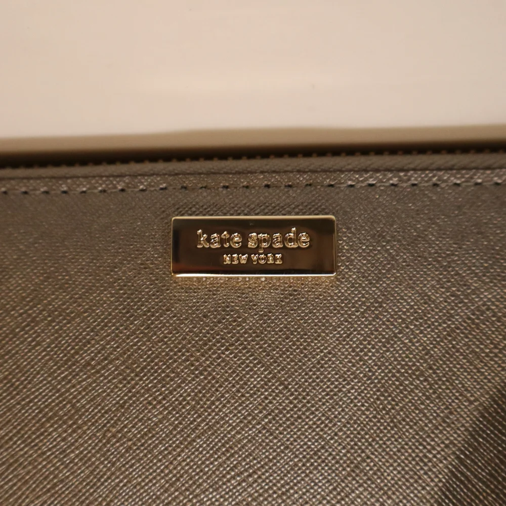 kate spade New York Newbury Lane Satchel Loden gray with matching wallet EUC